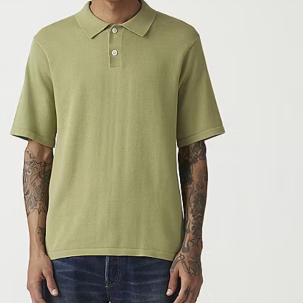 Levi’s Mens Short Sleeve Sweater Polo Shirt (Sage)